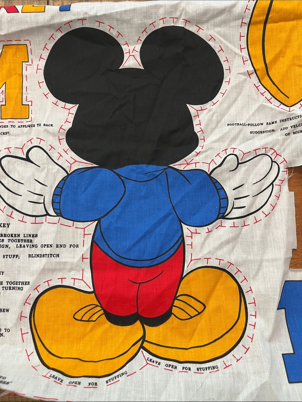 Disney Mickey Mouse Cut-and-Sew Panel in Black, Red, Blue, Yellow - Picture 2 of 4